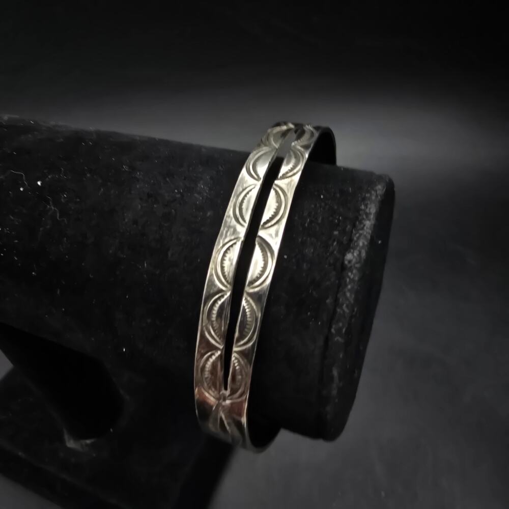 Southwest Style Sterling Silver Cuff Bracelet Concho